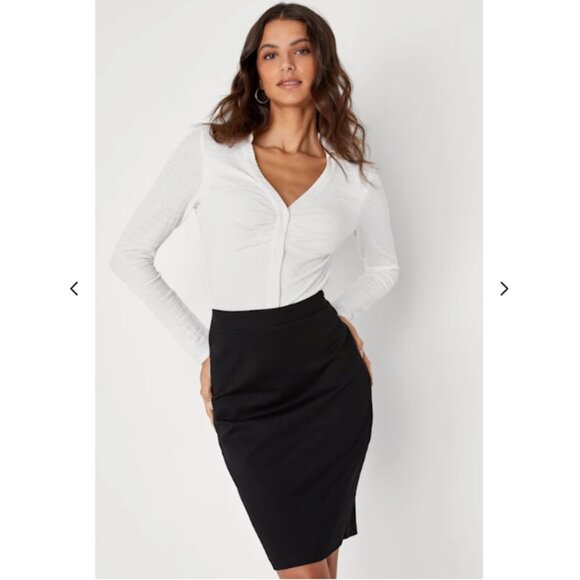 Pencil It In Black Bodycon Pencil Skirt - Picture 1 of 7